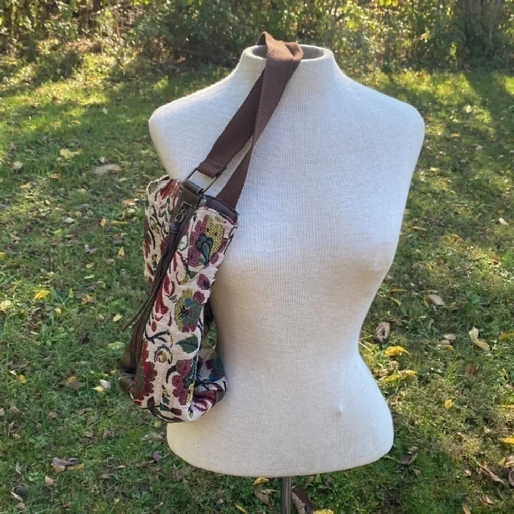 Joe Boxer Purse Floral Pattern Brown Leather medium size